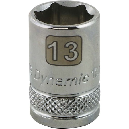 Dynamic 3/8" Drive, 13mm Metric Socket, 6 Points D008013